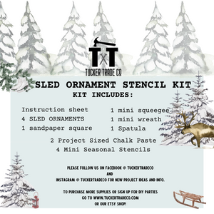 Sled Ornament Reusable Stencil Kit